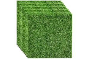 BoAn 10 Packs Artificial Grass - 6 X 6 Inches Miniature Fake Garden Grass for Craft, Outdoor Decor, Dollhouse DIY Ornament