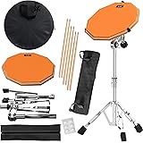 SLINT Drum Pad Stand Kit - Practice Drum Pad Set with Two Different Surfaces-12 Inch Double Sided Silent Drum Pad & Four Inch