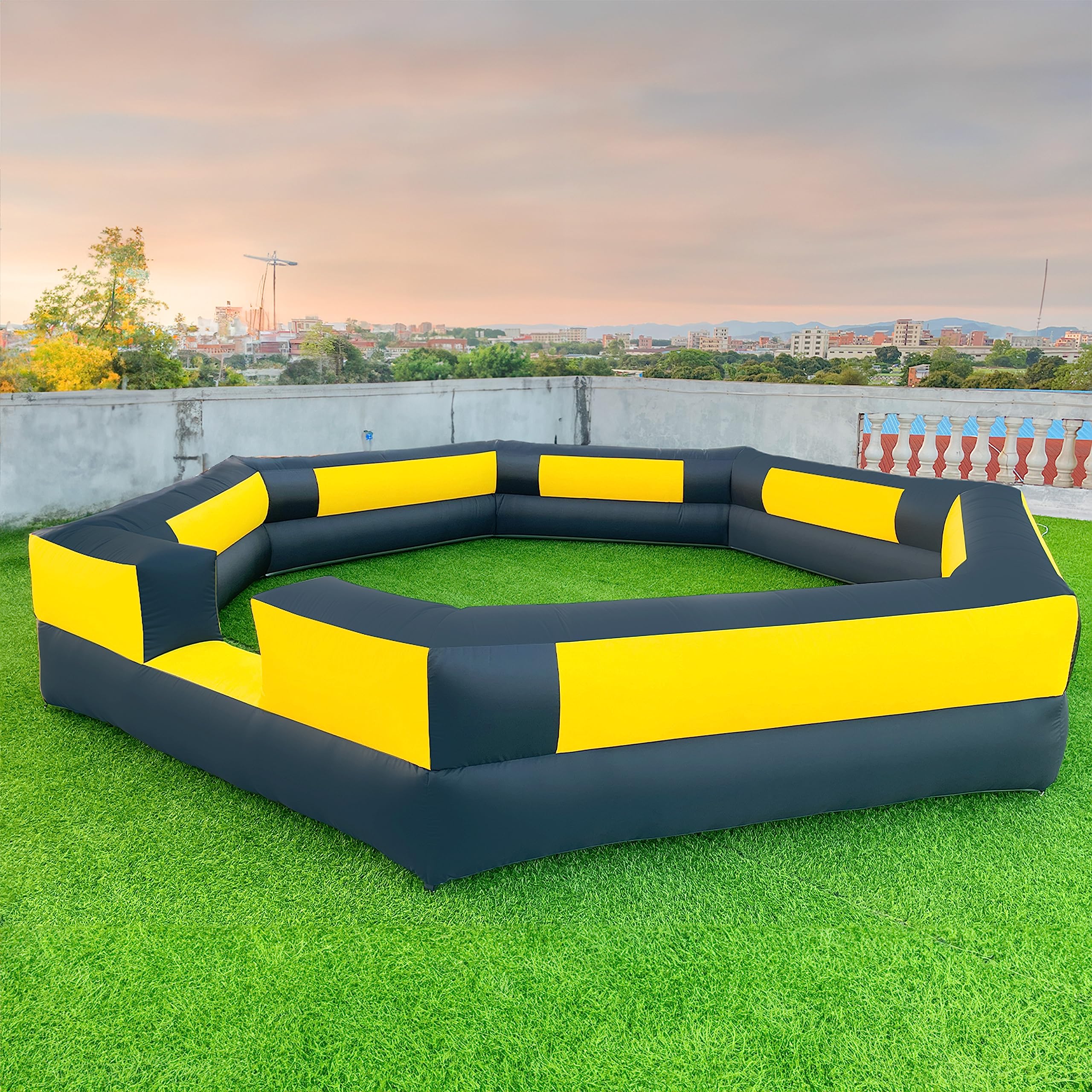 WARSUN 15FT Gaga Ball Pit Inflatable with Powerful Blower, Portable Gagaball Court for Indoor Outdoor School Family Activities Inflatable Sport Games