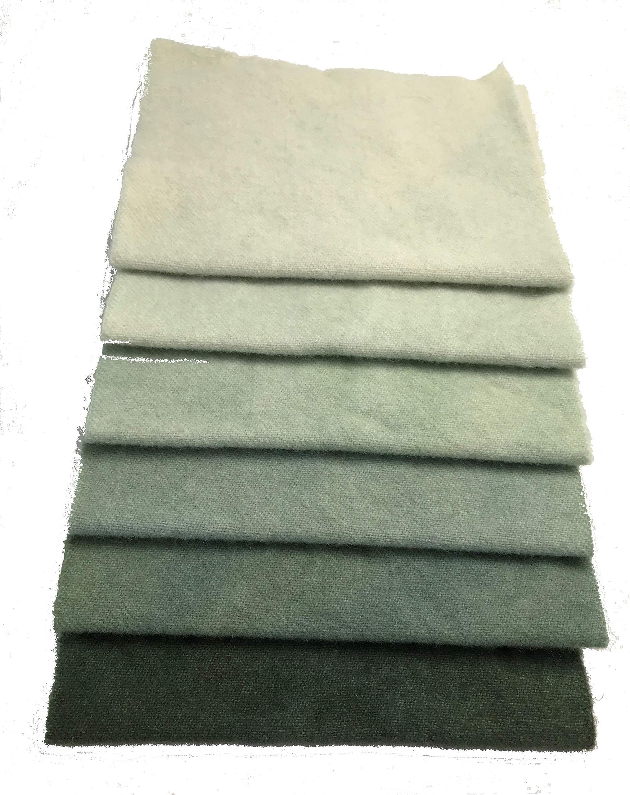 Winterberry Cabin Hand-Dyed Felted 100% Wool; Chalk Paint Blue 6 pc Small Charm Bundle