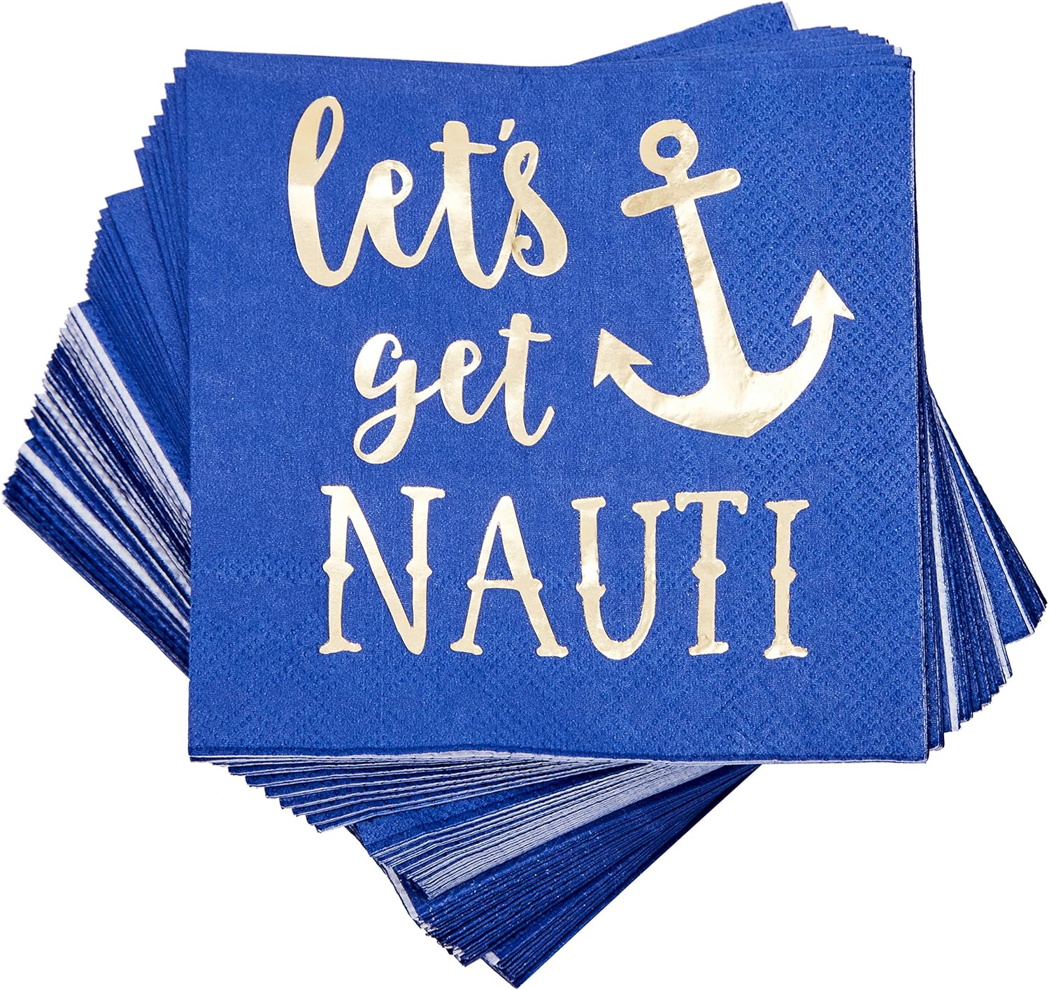 Download Gold Foil Party Cocktail Napkins for Bachelorette and Nautical Party Supplies Juvale 50-Pack ...