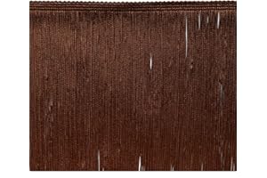 Trims By The Yard 4" Chainette Fringe Trim, Polyester-Made Decorative Fringe Trim, For Costumes, Uniforms, Home Decor, and Party Decorations, Washable Fringes, 5-Yard Cut, Chocolate