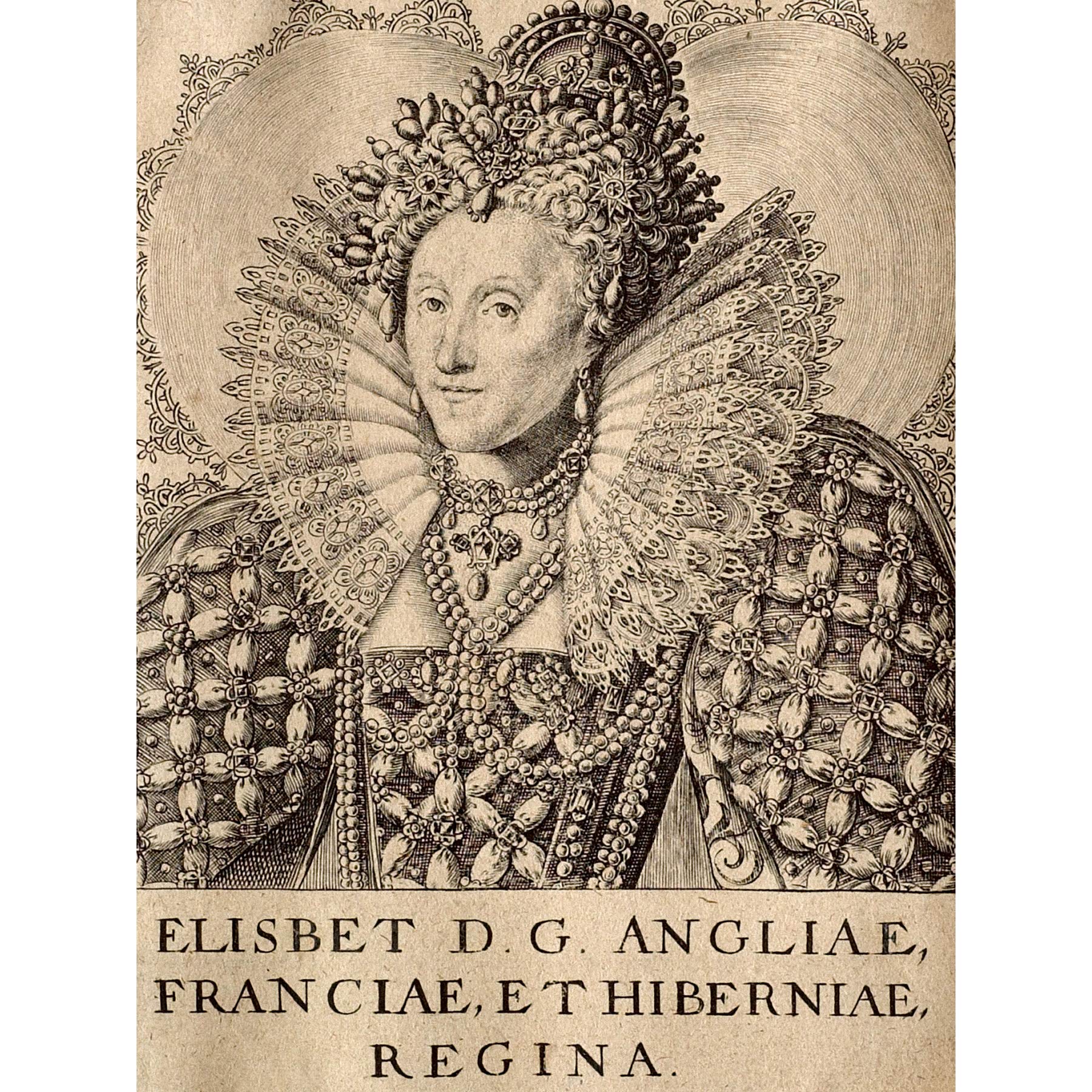 Artery8 Queboorn Queen Elizabeth England Engraving Large Wall Art Poster Print Thick Paper 18X24 Inch