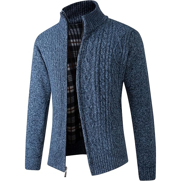 Men's Slim Cardigan Sweater Casual Half High Neck Long Men's Slim Cardigan Sweater Casual Half High Neck Long
