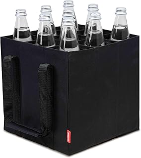 achilles 9er Bottle-Bag, Flaschentasche für 9 x 1,5 Liter Flaschen, Tragetasche mit Trennwände, 27x27x27cm, schwarz