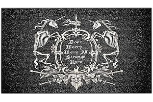 Nogrit Dark Memento Mori The Undead Gothic Macabre Art Waterproof Door Mat Outdoor Entrance 17x30 Inch Non-Slip Doormat for Gothic Home Front Door Porch Outdoor Indoor Decorations