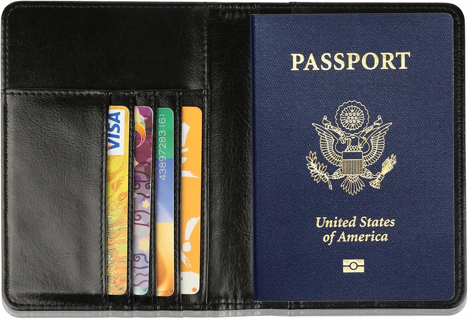  | GDTK Leather Passport Holder Cover Case RFID Blocking Travel Wallet (Black) | Passport Covers