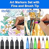 Halobios Dual Tip Brush Pens 24 Colors Art Markers for Drawing Calligraphy view 3