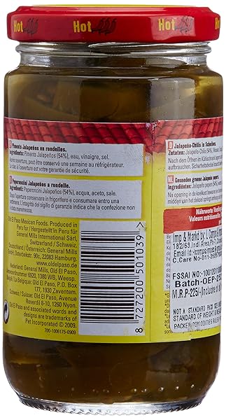 OLD EL PASO – SLICED GREEN JALAPENOS – 215G