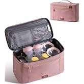 NCVI Breast Pump Storage Bag, Large Capacity, Waterproof Lining, Pink | Portable Carrying Case with Handle, Multiple Compartments for Pumps and Extra Parts, Perfect for Working and Nursing Moms