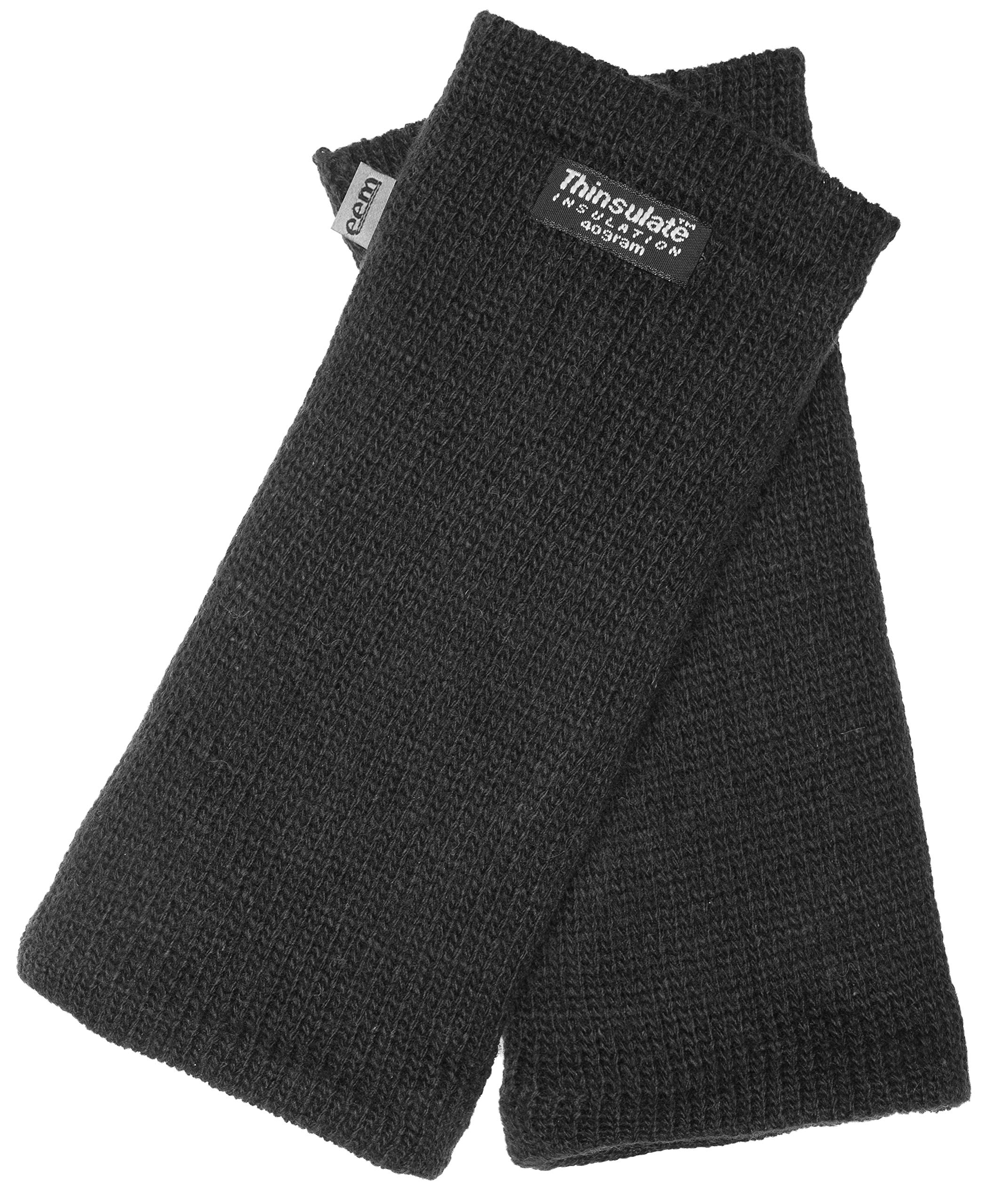 EEM Ladies knit wrist warmers MAYA with Thinsulate thermal Insulation, black