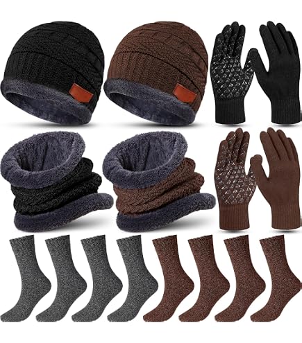 SATINIOR 6 Pcs Winter Knit Beanie Hat Scarf Touchscreen  display picture 1