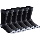 Dickies Men's Dri-tech Moisture Control Max Full Cushion Crew Socks, Available in M-xl (6, 12 Pairs)