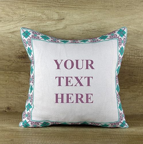 Amazon Com Custom Text Pillow Cover Hand Embroidered Cushions