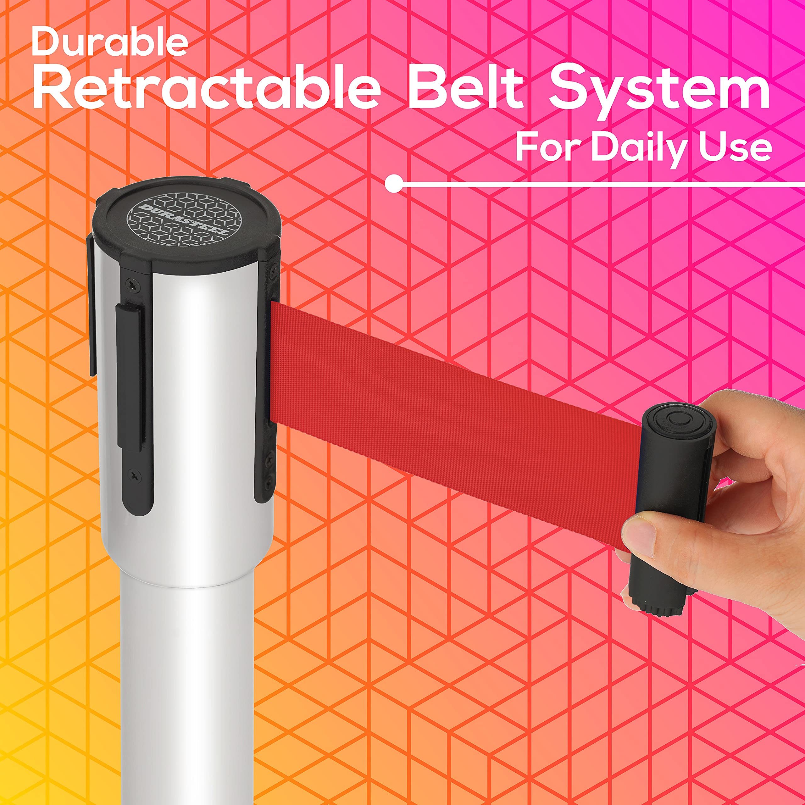 Mua DuraSteel Crowd Control Barriers Line Dividers - Silver Stanchion ...