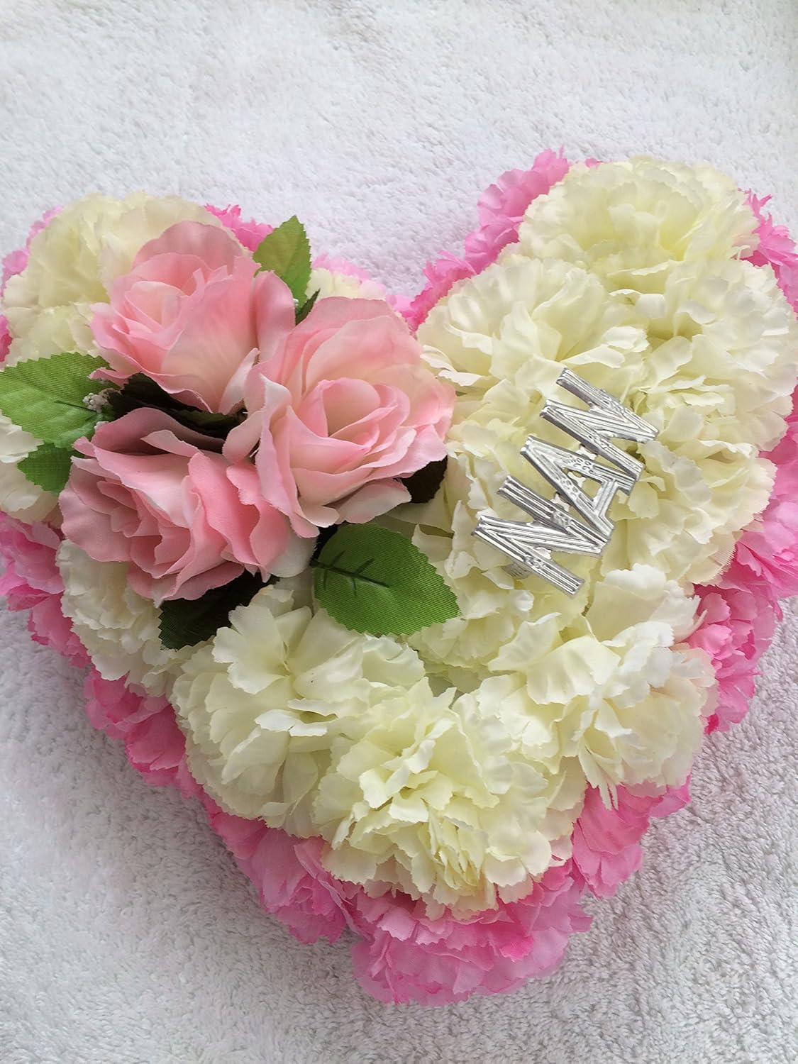 Heart shaped NAN funeral tribute in pink Amazon.co.uk Kitchen & Home