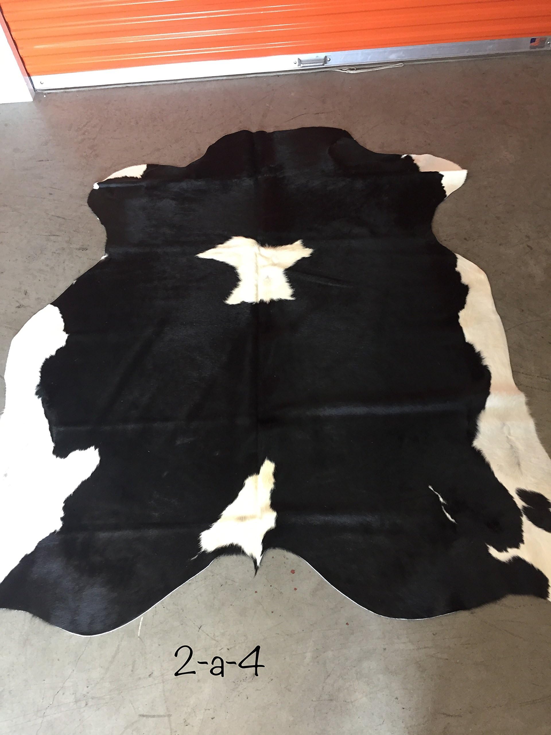Vanhides Black and White Cowhide Rug Area Leather Carpet Cow Hide Skin Size L 6x6 (180cmX180cm)