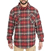 Smith's Workwear Men's Sherpa-Lined Cotton Flannel Shirt Jacket
