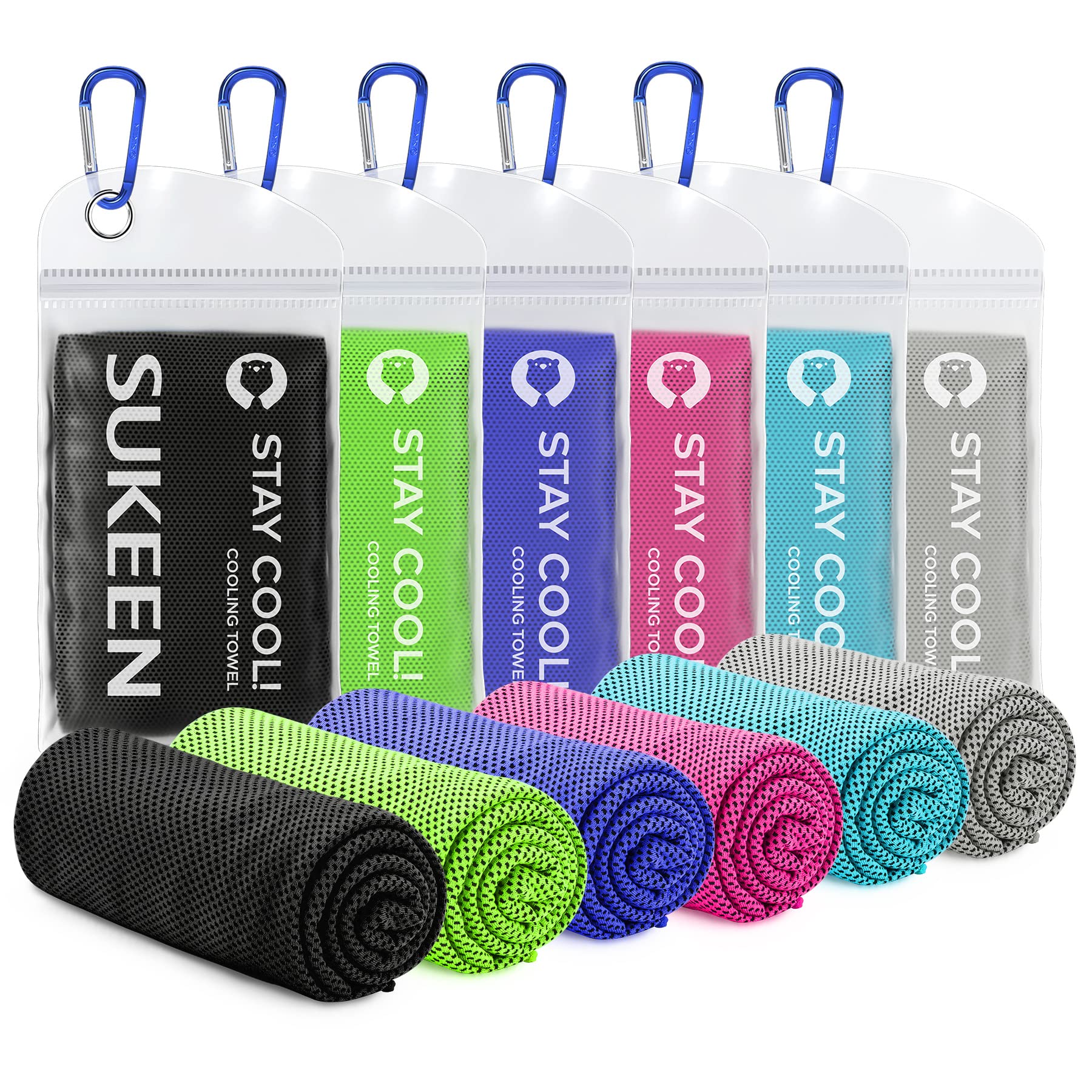 Sukeen Cooling Towel(40"x12") - Soft Breathable Chilly Towel for Neck & Head, Yoga, Golf, Gym, Camping, Running & More