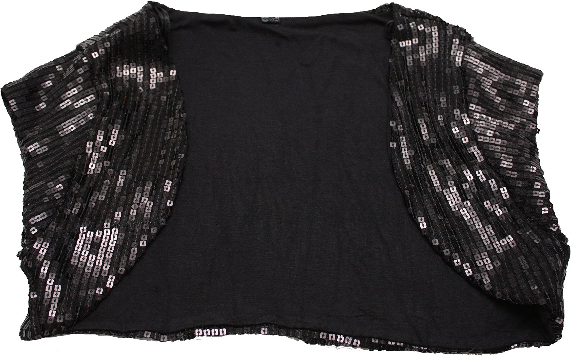 Bay Trading Ladies Black Sequin Cropped Shrug/Bolero