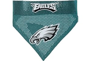 NFL Dog Bandana - Philadelphia Eagles Reversible PET Bandana. 2 Sided Sports Bandana with a Premium Embroidery Team Logo, Lar