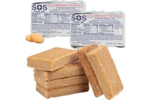 S.O.S. FOOD LAB LLC SOS Food Lab Emergency Food Bar - 1200 Calorie Ration (2 Pack Shortbread Cookie) - 1 Day/24 Hour Ready to Eat Supply for Camping, Hiking, Disaster Preparedness - 5 Year Shelf Life Energy Survival Food