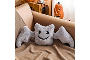 Lfsaaj Bat Pillow, Cute 26" Grey Bat Shaped Plush Pillows for Halloween Decoration Plush Throw Pillow for Living Room Bedroom