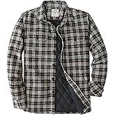 Dubinik® Mens Shacket Flannel Shirt For Men Lightweight Jacket Overshirt Warm Lined Coats Casual Plaid Long Sleeve Button