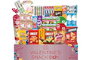 JUMBO JUMBLE Valentine’s Snack Box College Care Package (45 Count) Fun Romantic Gift Idea Assortment Cookies Chips Snacks Variety Pack Boyfriend Girlfriend Kids Adults Men Women Student Office Colleague