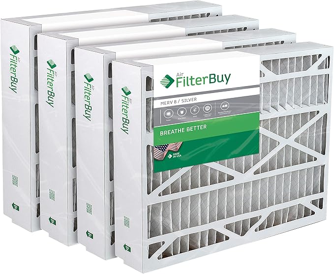 Filterbuy 24 5x27x5 Air Filter Merv 8 Pleated Replacement Hvac Ac Furnace Filters For Trane American Standard Honeywell And Accumulair 4 Pack Silver Amazon Com