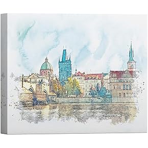 SIGNWIN Canvas Wall Art Charles Bridge with Vltava...