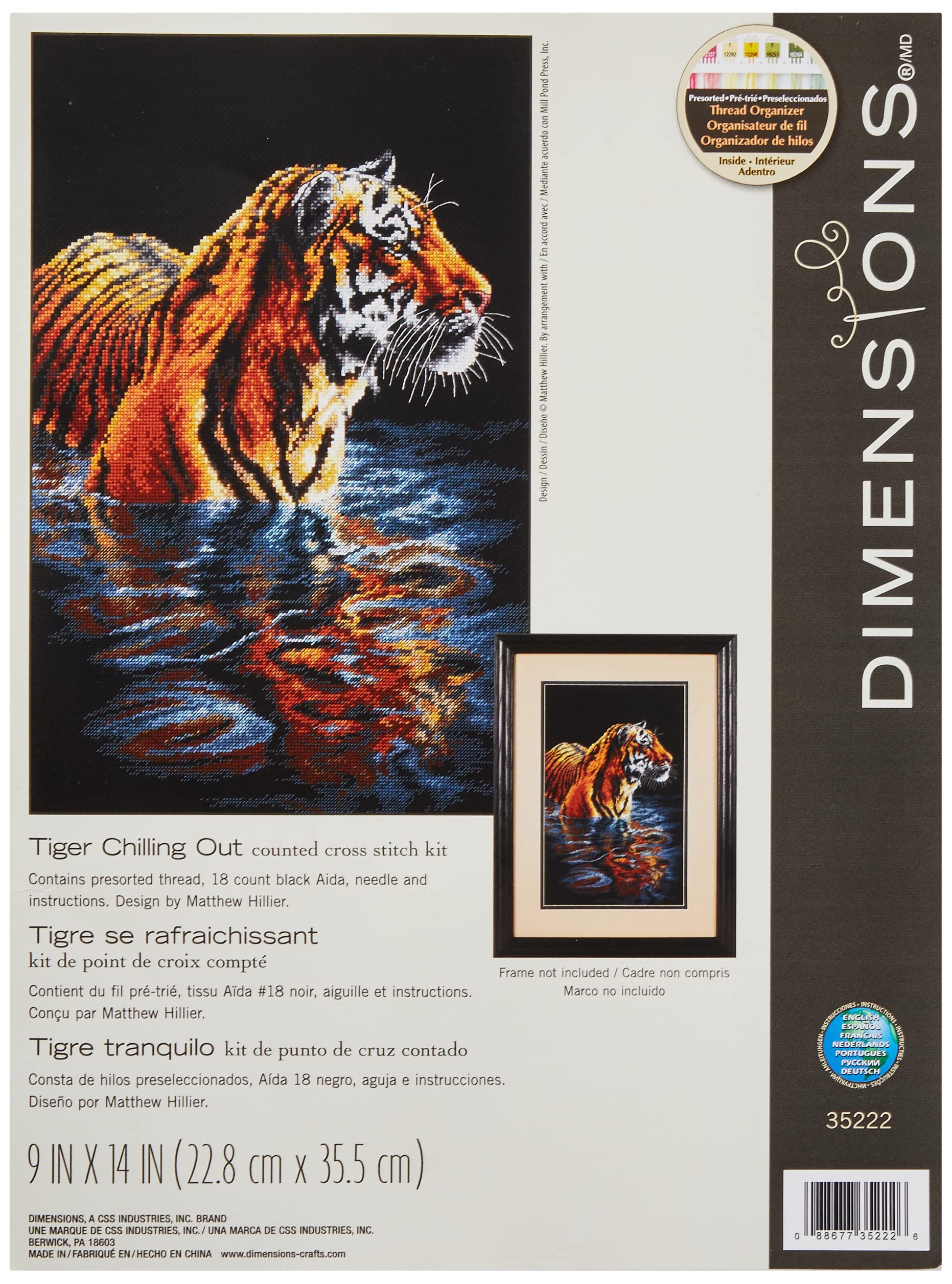 Dimensions 35222 Tiger Chilling Out, Black