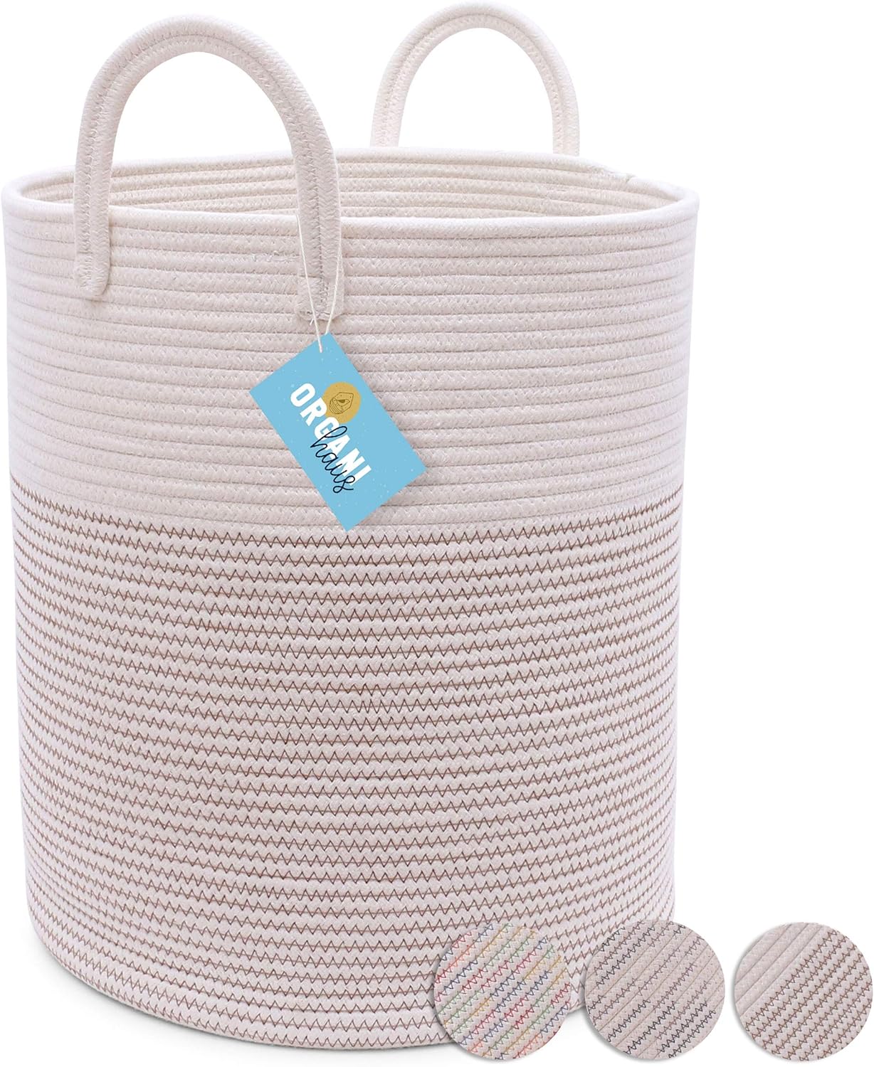 amazon storage baskets on Amazon Com Organihaus Xxl Large Rope Laundry Basket Tastefully Appointed Extra Large Decorative Hamper 100 Natural Cotton Storage Basket Large 15 X18 White W Stitches Home Improvement