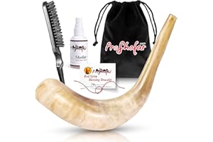 ProShofar Shofar Set (Velvet Carry Bag, Odor neutralizer spray, Cleaning Brush, Guide and Red Bracelet from Holy Land) Polish