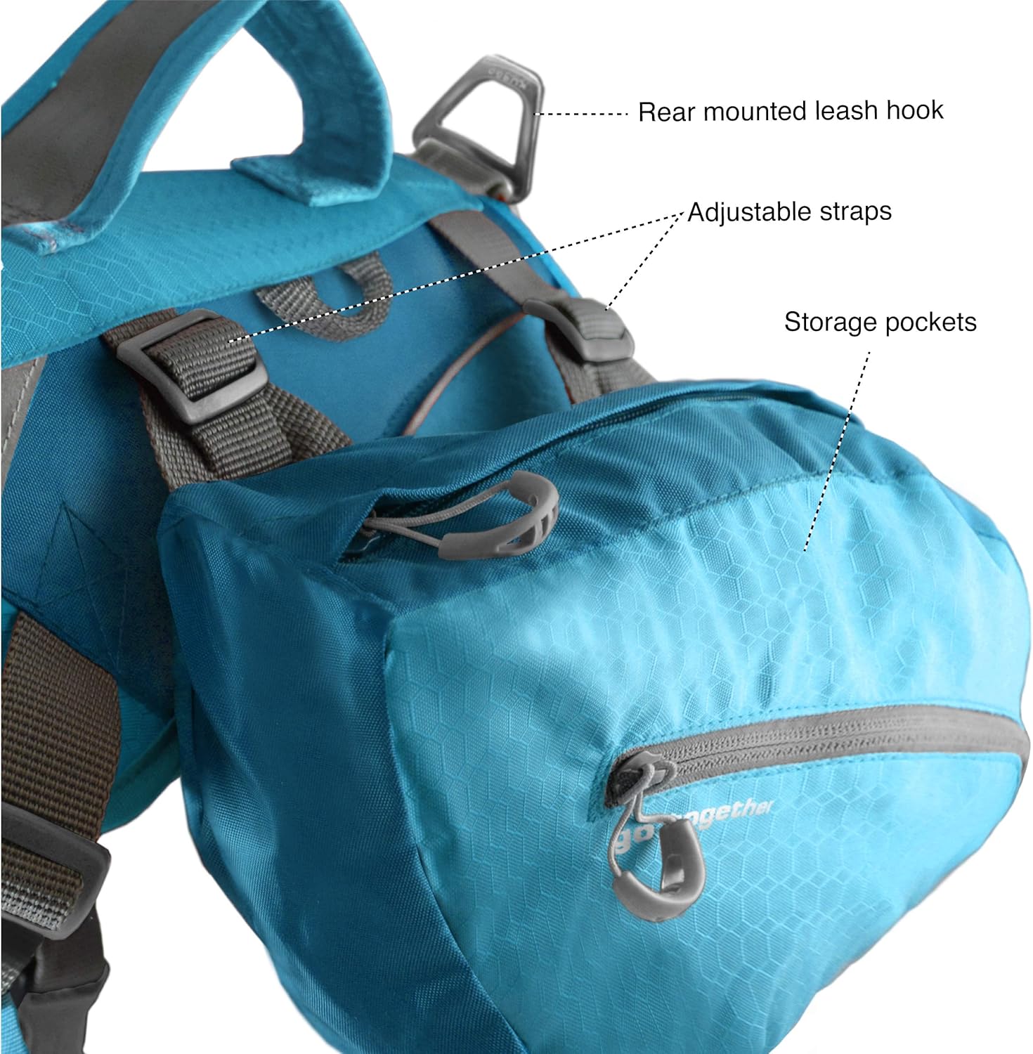 Kurgo Baxter Dog Backpack, Adventure Dog Backpack, Ergonomic Spine Support, Balanced Load Design, Durable Hiking Saddlebag - Image 4