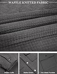 COOFANDY Men Jacket Casual Quilted Shirt Jackets