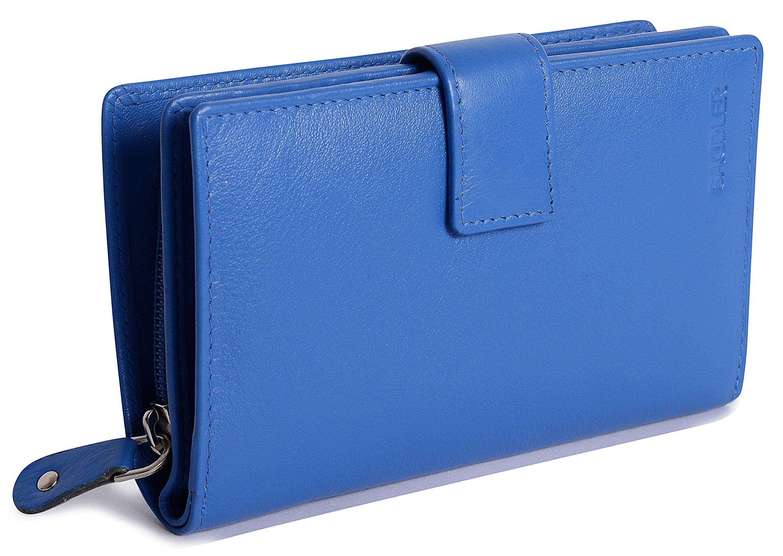 SADDLER "Holly Purse – RFID Protected Real Leather Mid-Size Wallet with 8 Card Slots, 2 ID Windows & Rear Zip Pocket – Compact Everyday Purse for Women - Gift Boxed — image 1