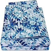 1500 Supreme Collection Extra Soft Aqualina Geometric Aztec Pattern Sheet Set, King - Luxury Bed Sheets Set with Deep Pocket 