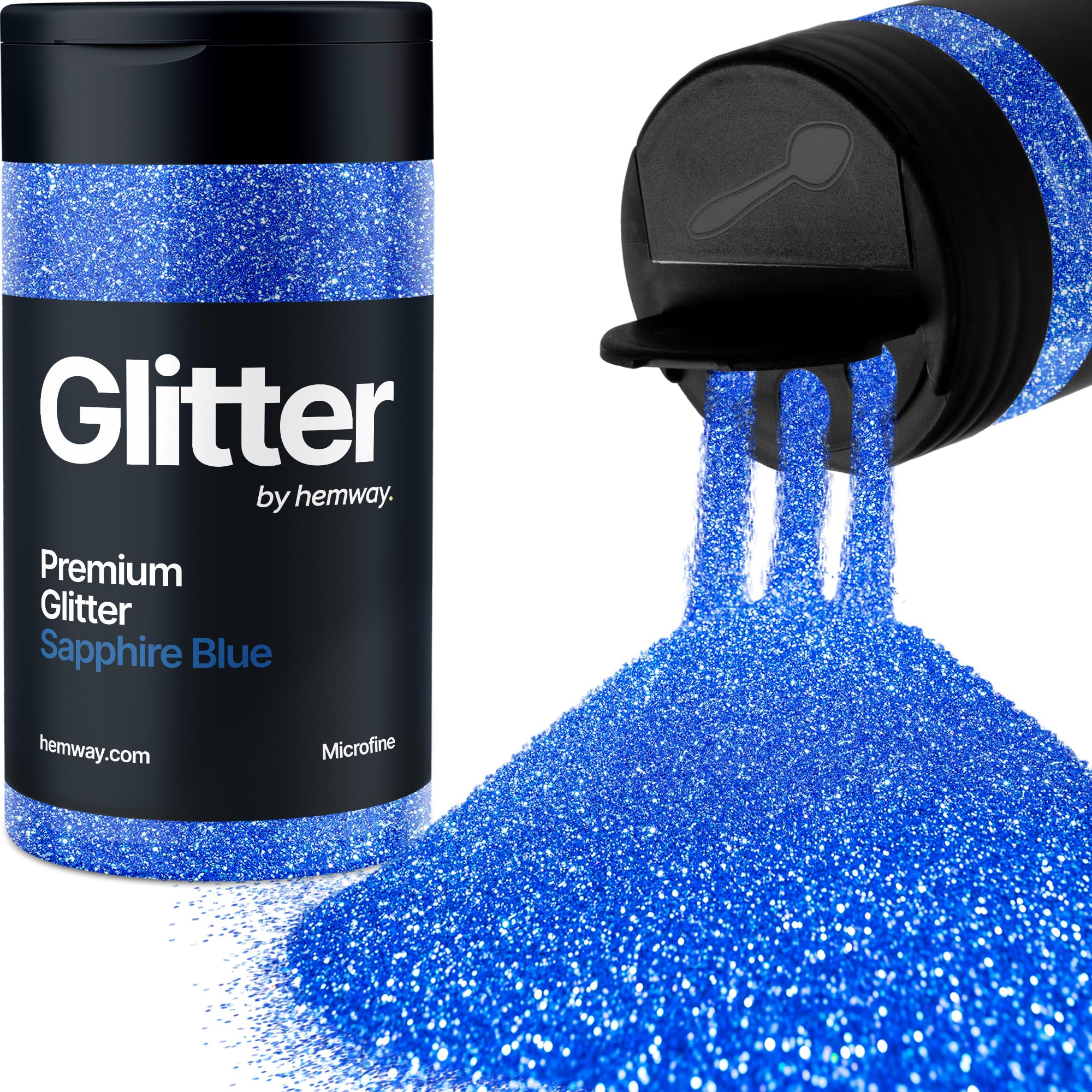 Sapphire Blue Glitter Shaker, 130g Microfine Glitter, Crafts 1/256" Metallic Flake Sapphire Blue Sequins, Resin & Epoxy Crafts, Decorating, Halloween, Christmas Nail, Face, Hemway