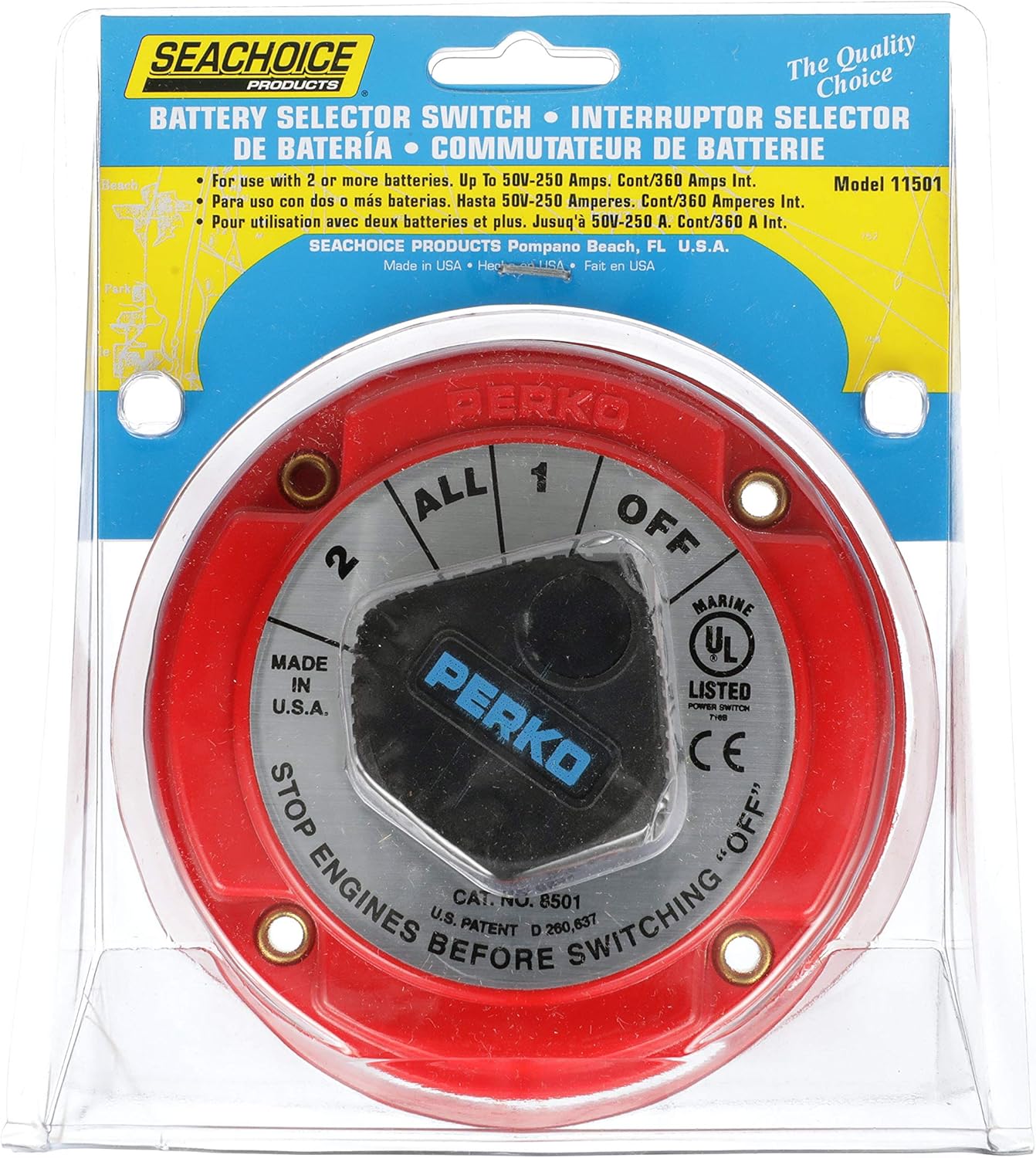 Seachoice 11501 Battery Selector Switch, Red, One size : Boating Battery Switches : Sports & Outdoors