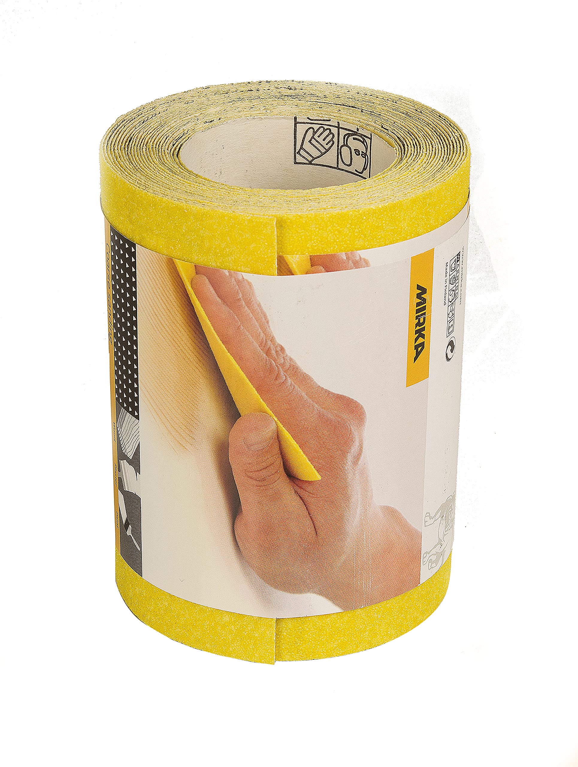 Mirka Yellow Sandpaper Abrasive Roll / 115mm x 5m / P40 / Sanding of Hardwood, Softwood, Paint, Putty, Plastic / 1 Roll