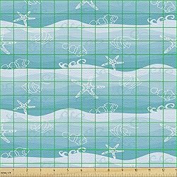 Ambesonne Nautical Fabric by The Yard, Outline