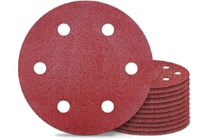 Awutzut 9 Inch 6 Hole Sanding Discs 80 Grit Hook and Loop for Drywall Sander 12PCS