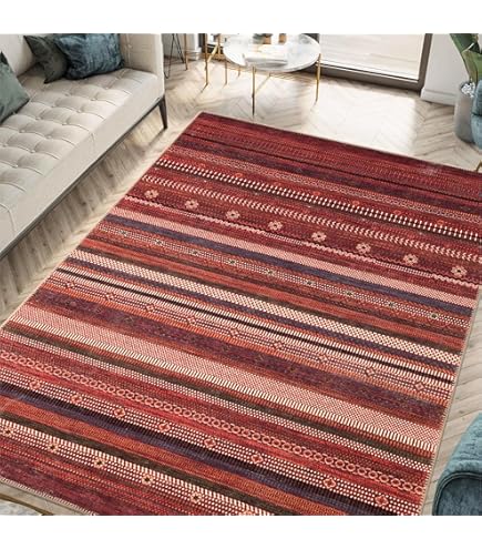 新品　MEXICICAN SARAPE RUG メキシカンラグ　red Amazon.com: Mexican Serape Stripes Vector Detail Area Rug for