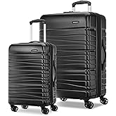 Samsonite Evolve SE Hardside Expandable Luggage with Double Spinner Wheels, Bass Black, 2PC Set (CO/L)