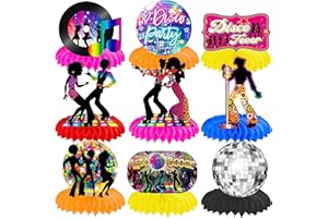 C L COOPER LIFE 10Pcs 70s Disco Honeycomb Centerpieces Disco Fever Party Decorations Dancing Queen Party Table Centerpieces 70s Party Supplies 1970s Disco Party Centerpieces for Table