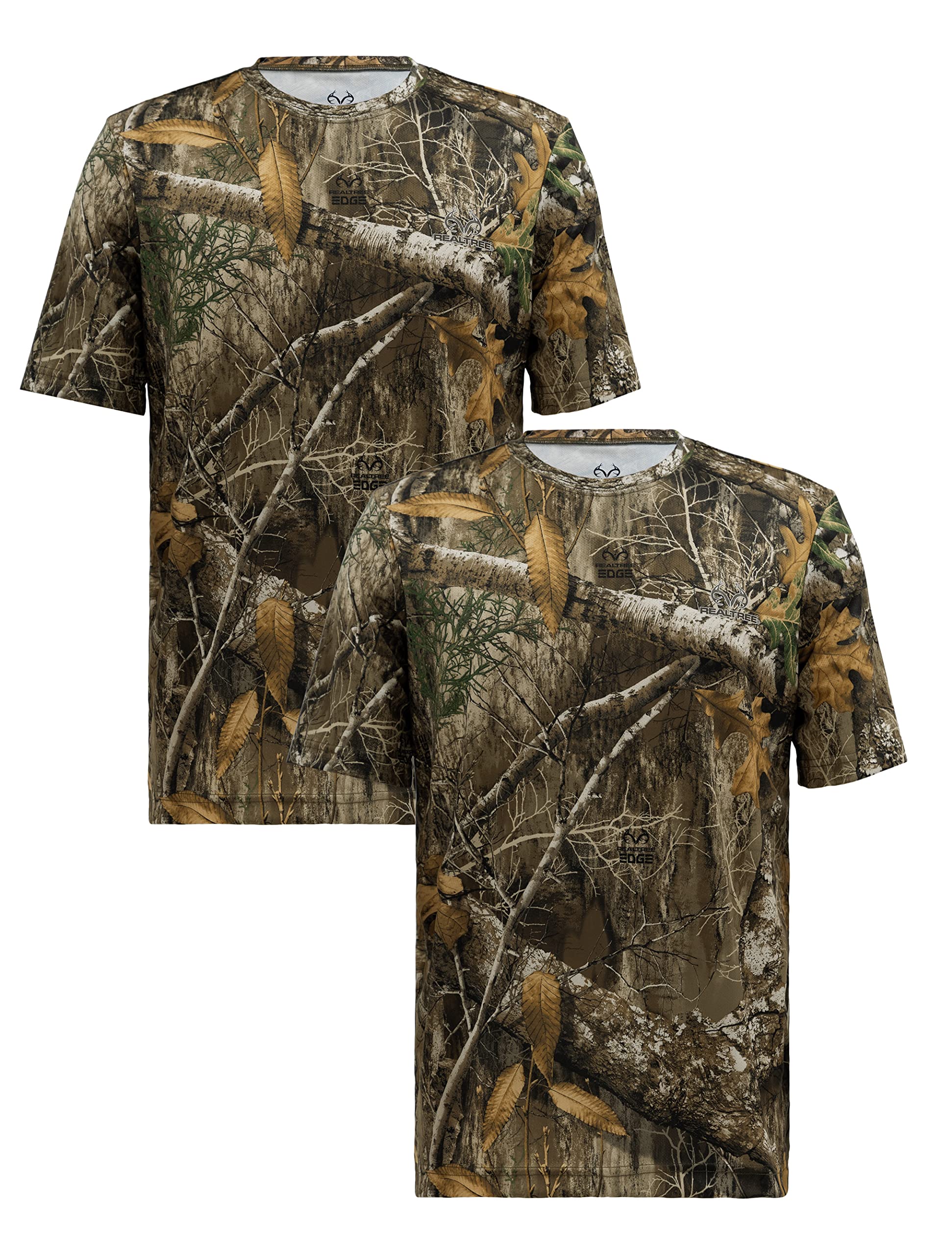 Realtree Men's 2 Pack Short Sleeve Performance Tees, Realtree Edge Camo, Small Image