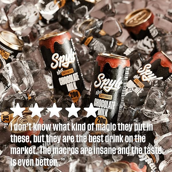SPYLT HIGH PROTEIN MAX CHOCOLATE MILK WITH 140MG CAFFEINE & 20G PROTEIN – 90 CALORIES, READY TO DRINK, SUGAR FREE, LACTOSE FREE MILK, PERFECT FOR WORKOUT RECOVERY & AFTERNOON PICK ME UP – 12 COUNT