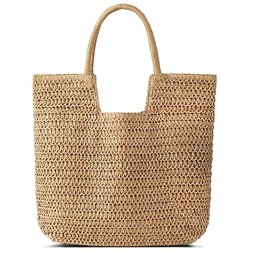 Straw Beach Bags for Women - Summer Woven Tote Bag Shoulder Handbags, Beach Bag for Women for Holiday