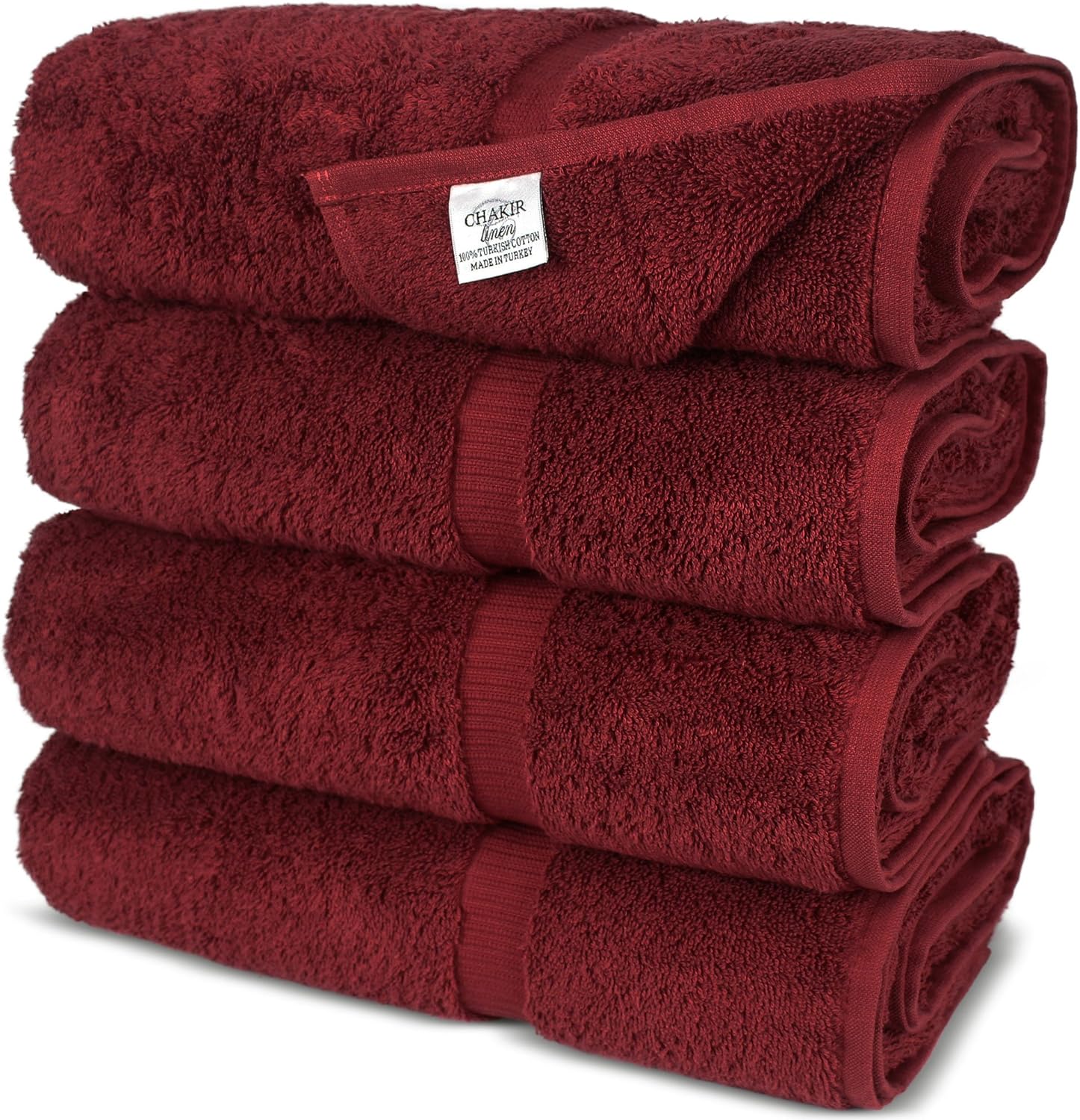Bath TowelSet of 4 Chakir Turkish Linens Dobby Border Turkish Cotton